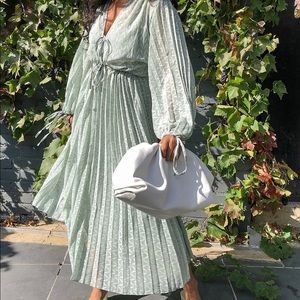 ASOS DESIGN Balloon Sleeve Green Midi Dress